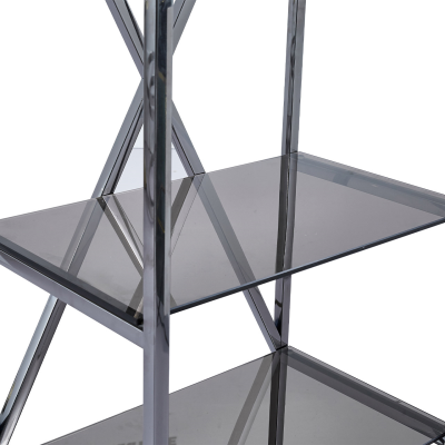The 5-Tier Grey Gunmetal with Smoke Glass Display Unit