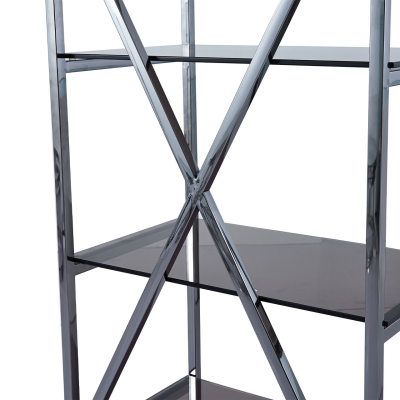 The 5-Tier Grey Gunmetal with Smoke Glass Display Unit