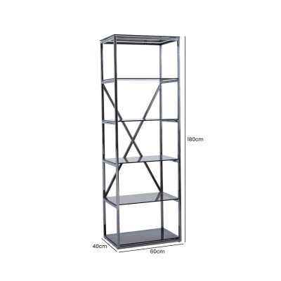 The 5-Tier Grey Gunmetal with Smoke Glass Display Unit