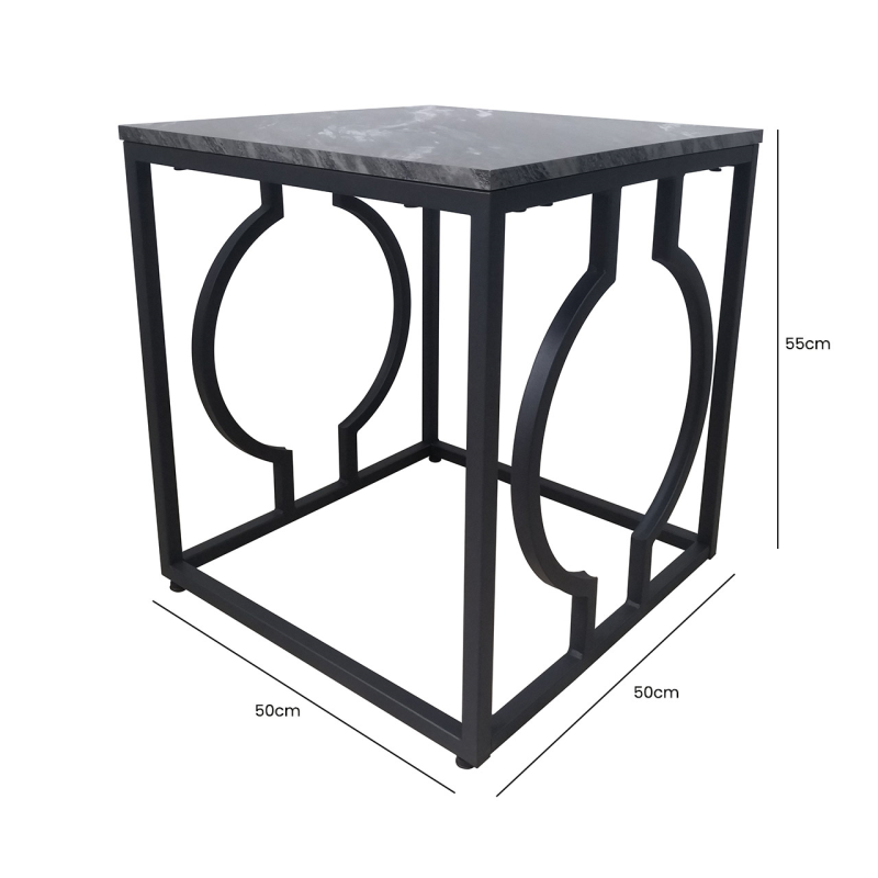 Alora Black Metal End Table