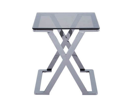 Axel Grey Gunmetal with Smoke Glass End Table