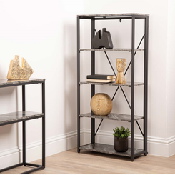 138cm 5-Tier Black Display Unit