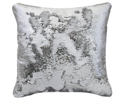 Silver And White 50x50 Sequence Cushion
