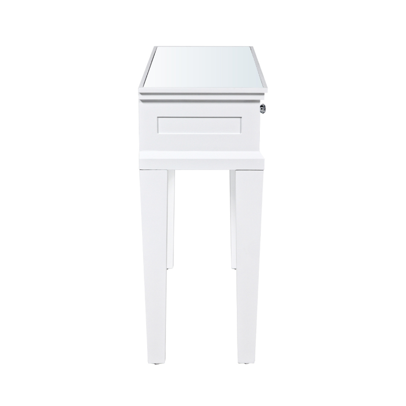 Torino white wood 2-drawer console table