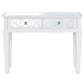 Torino white wood 2-drawer console table