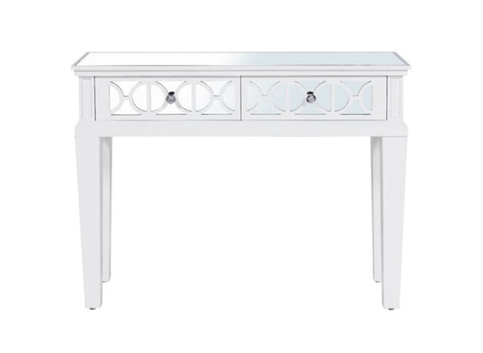 Torino white wood 2-drawer console table