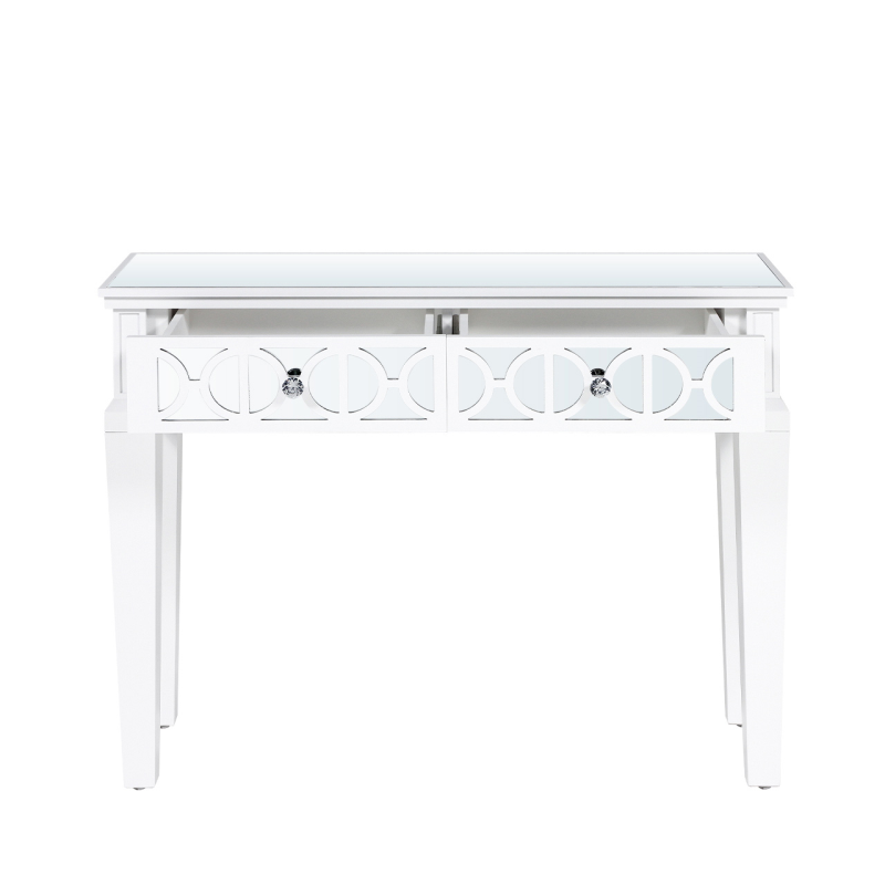 Torino white wood 2-drawer console table