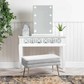Torino white wood 2-drawer console table