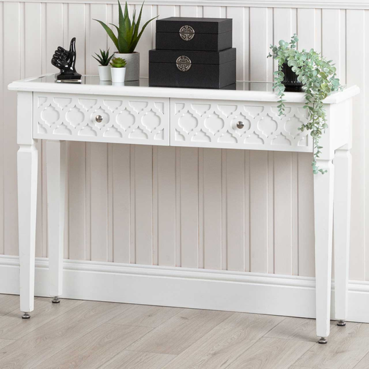 Casablanca White Wood Console Table