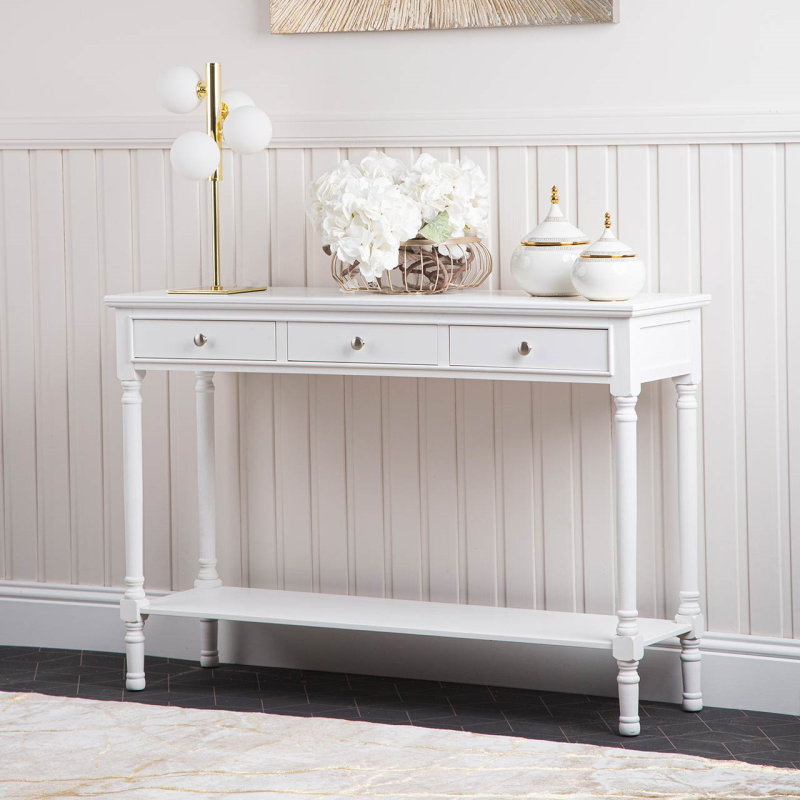 Large classic white console table