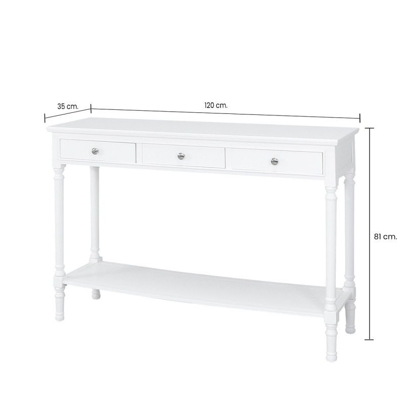 Large classic white console table