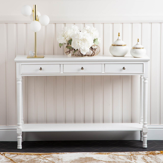 Large classic white console table