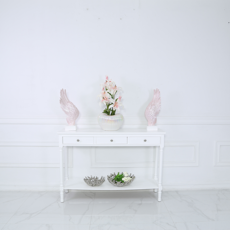 Large classic white console table