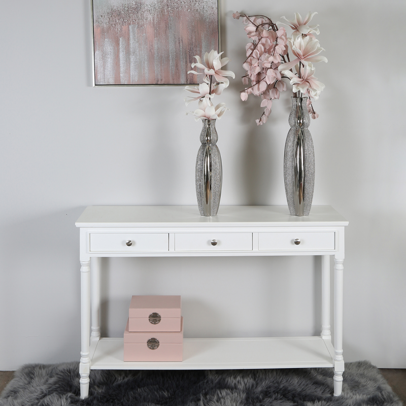 Large classic white console table