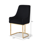 Eri Black Velvet Dining Chair with Gold Legs