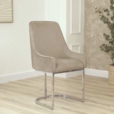 The Eri Taupe Velvet Dining Chair