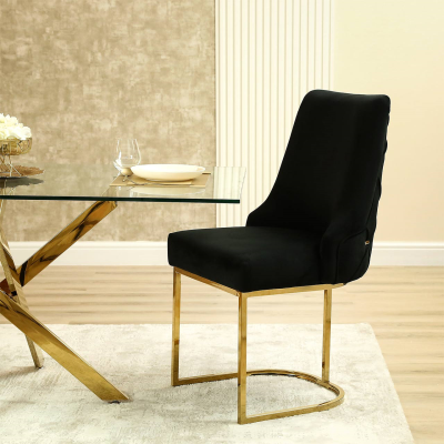 Casa Black Velvet Dining Chair