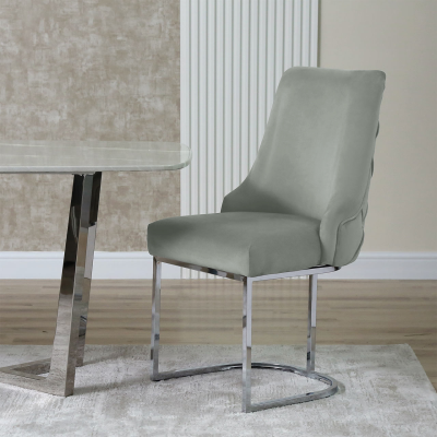 The Casa Grey Velvet Dining Chair