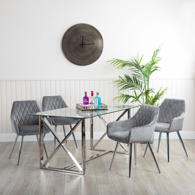 Glass dining table