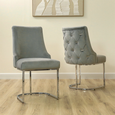 The Casa Grey Velvet Dining Chair