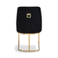 Eri Black Velvet Dining Chair with Gold Legs