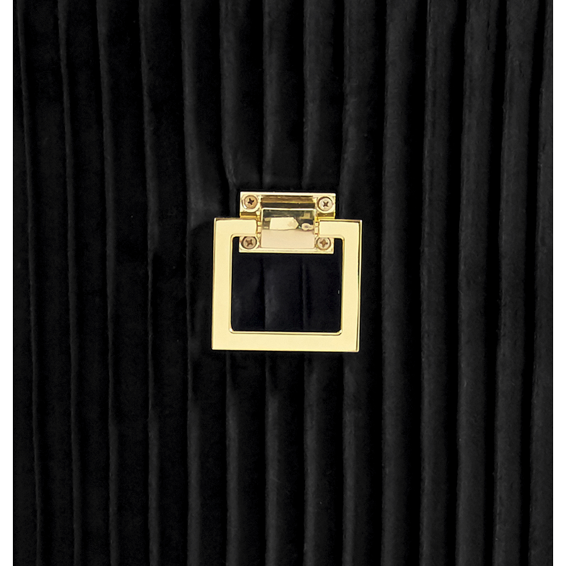 Eri Black Velvet Dining Chair with Gold Legs
