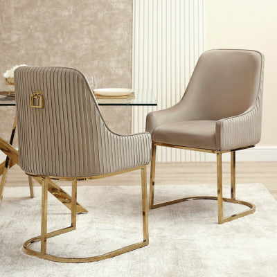 Eri Taupe Velvet Dining Chair