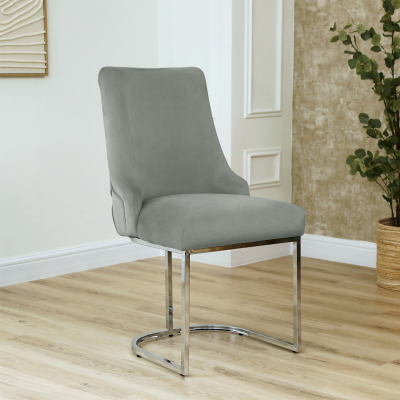 The Casa Grey Velvet Dining Chair
