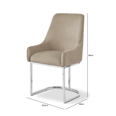 The Eri Taupe Velvet Dining Chair