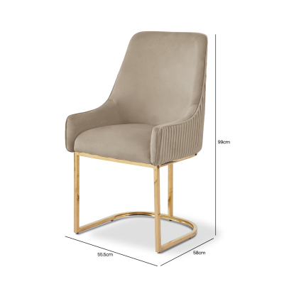 Eri Taupe Velvet Dining Chair
