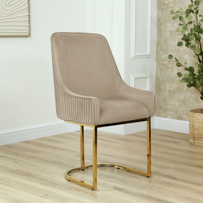 Eri Taupe Velvet Dining Chair