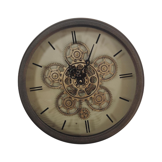 36cm Copper Gears Wall Clock