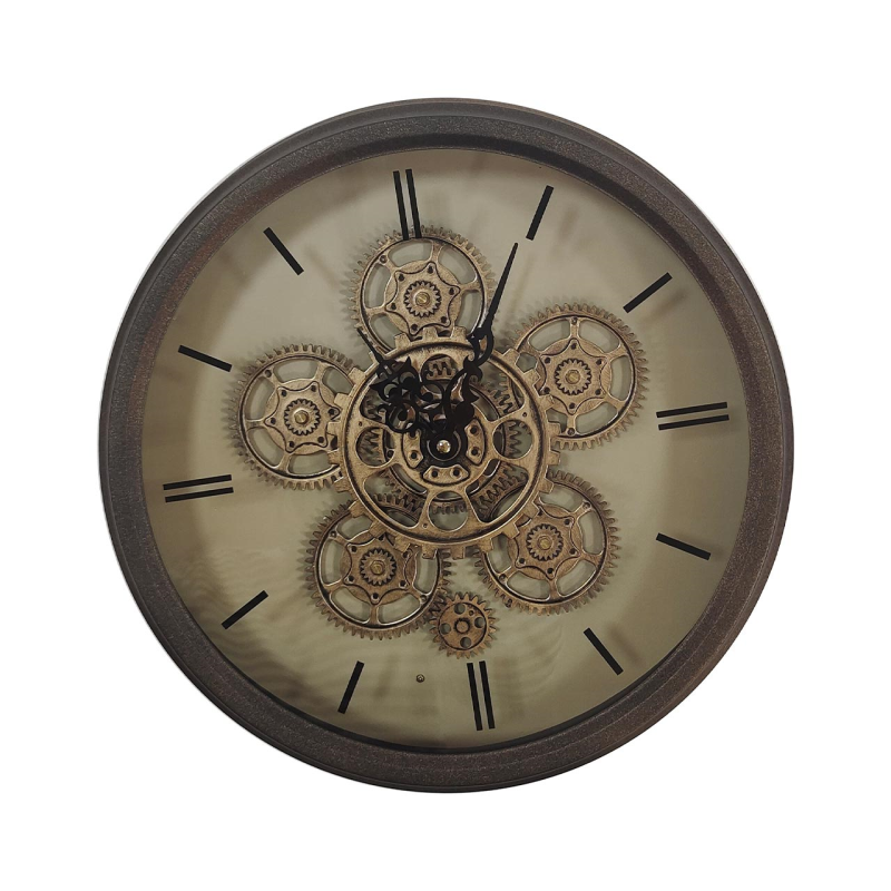 36cm Copper Gears Wall Clock