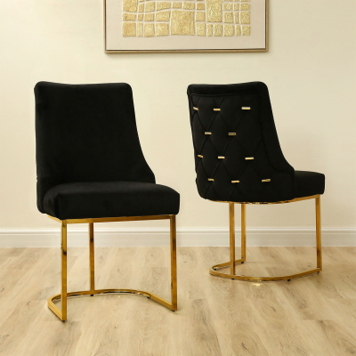 Casa Black Velvet Dining Chair