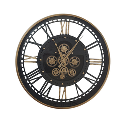 60cm Gold and Black Gears Wall Clock