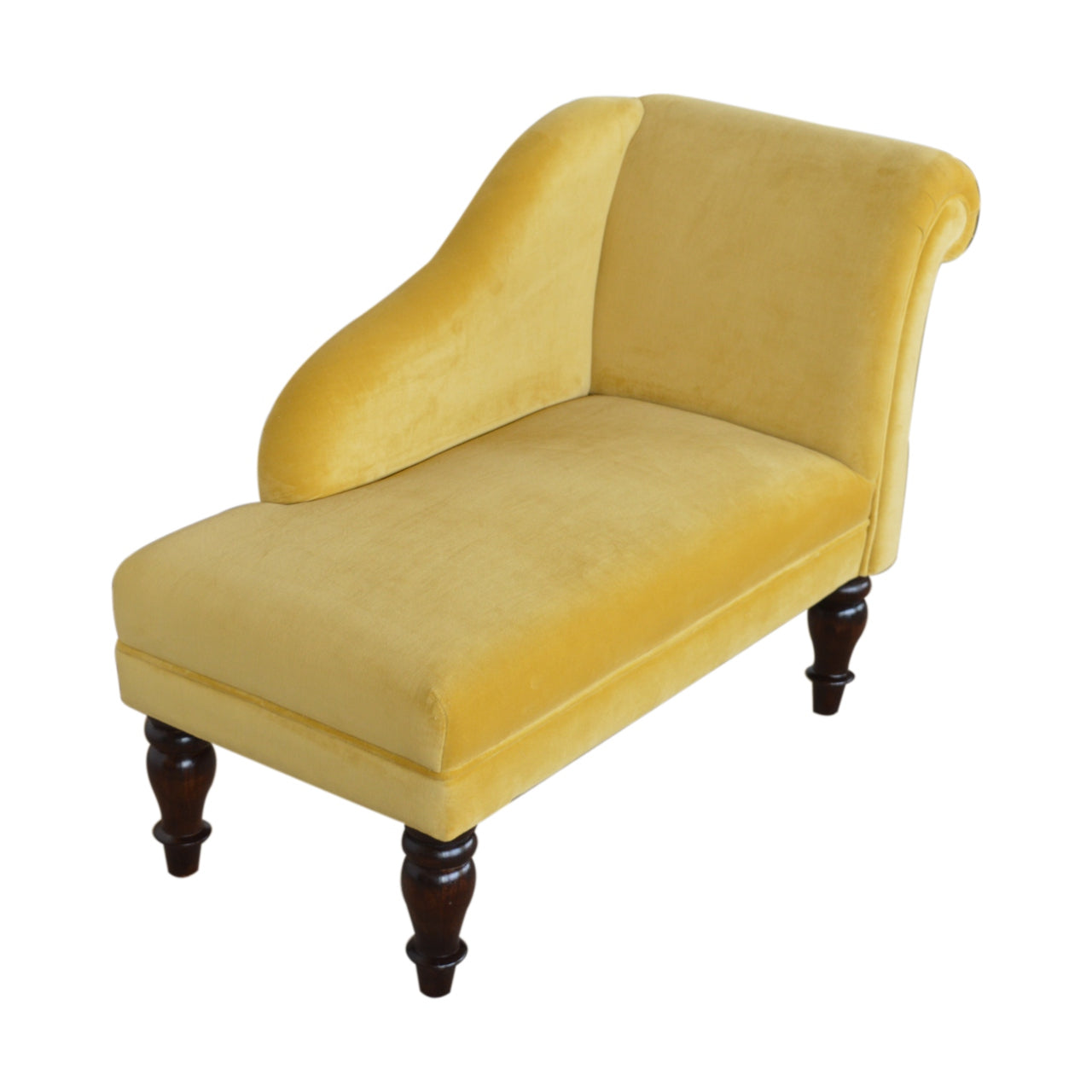 Stylish Chaise In Mustard Velvet