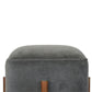 Cubic Footstool with Solid Wood Legs in Grey Velvet