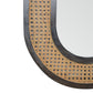 Rattan Mirror in Carbon Black