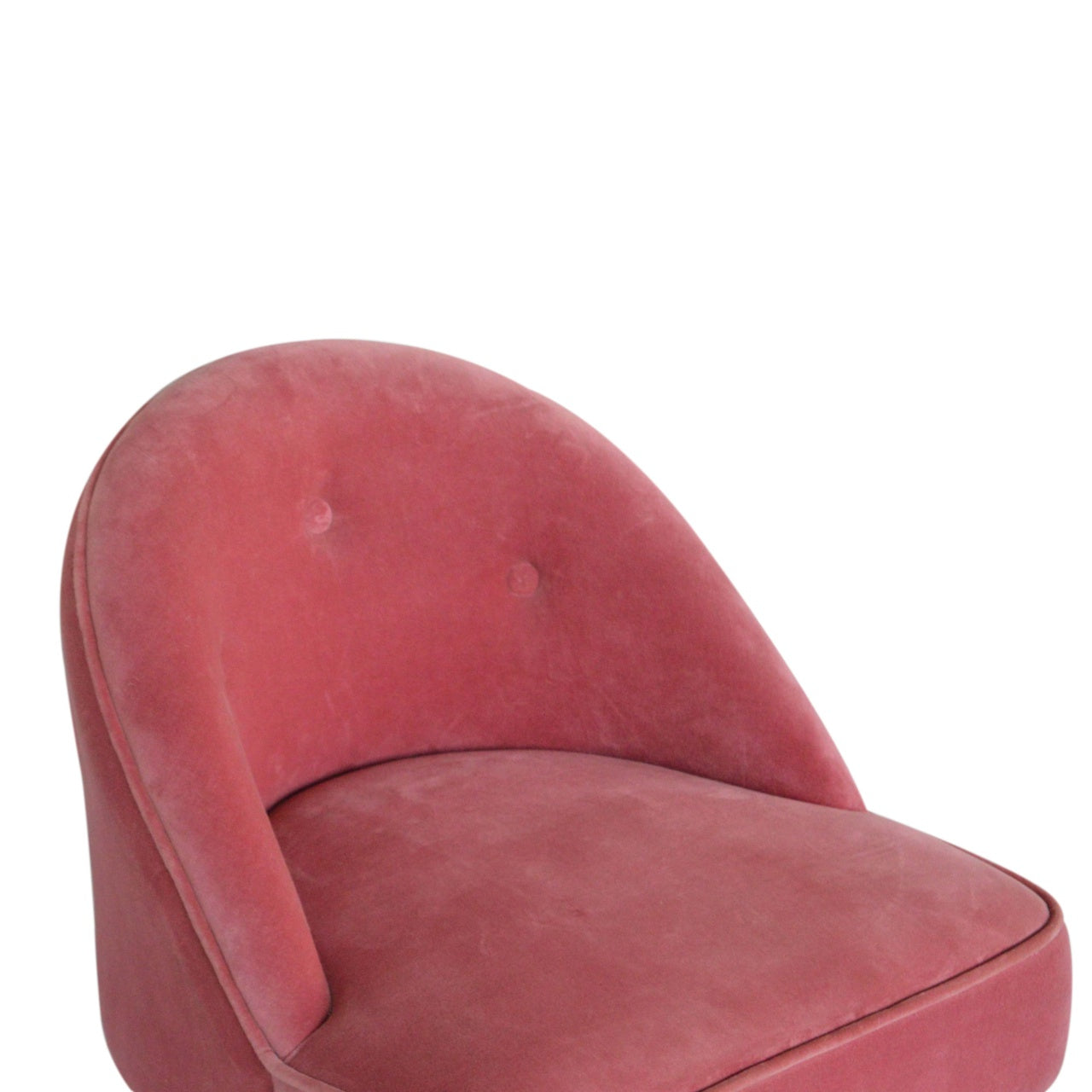 Petite Pink Velvet Deep Button Chair