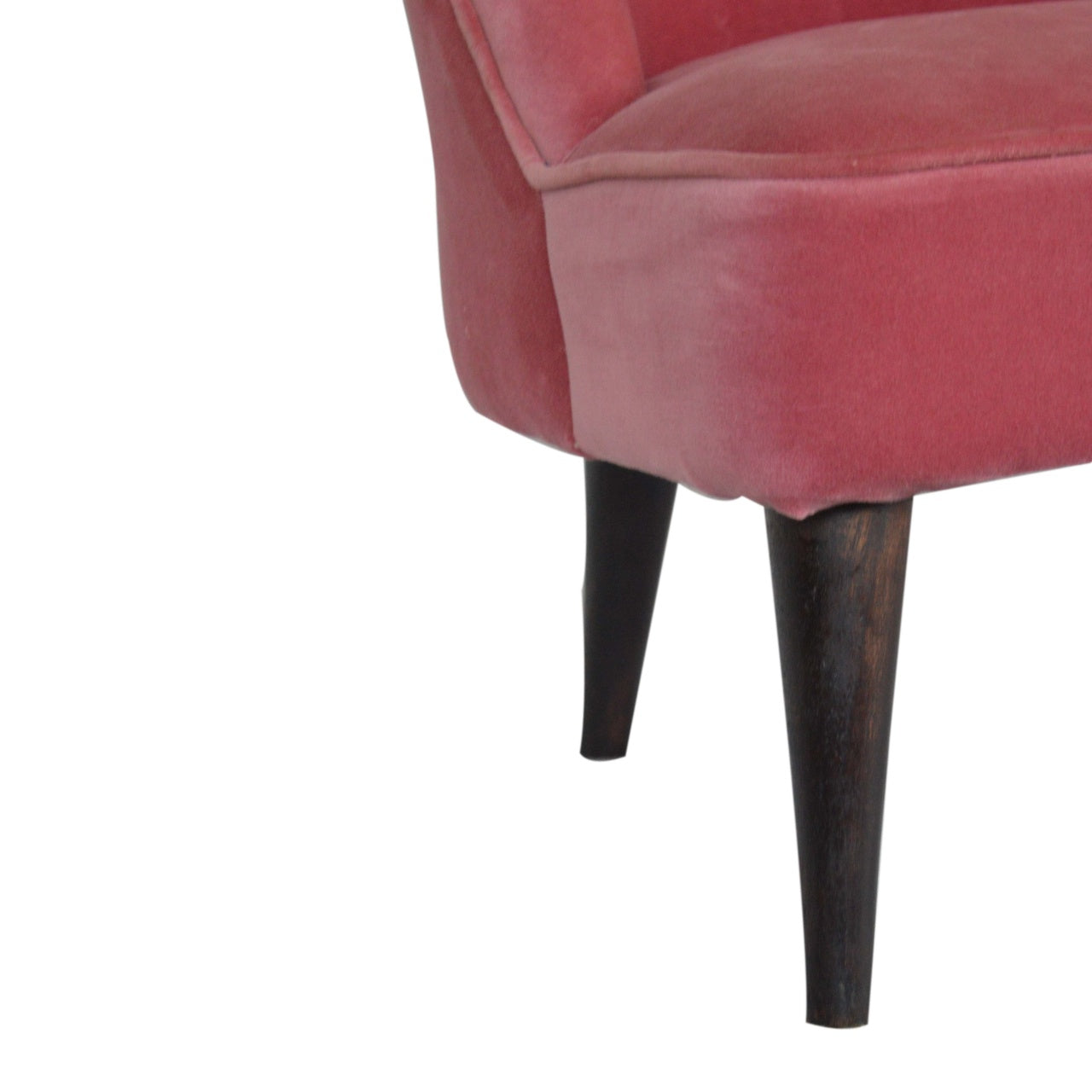 Petite Pink Velvet Deep Button Chair