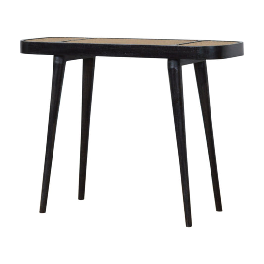 Rattan Console Table in Ash Black