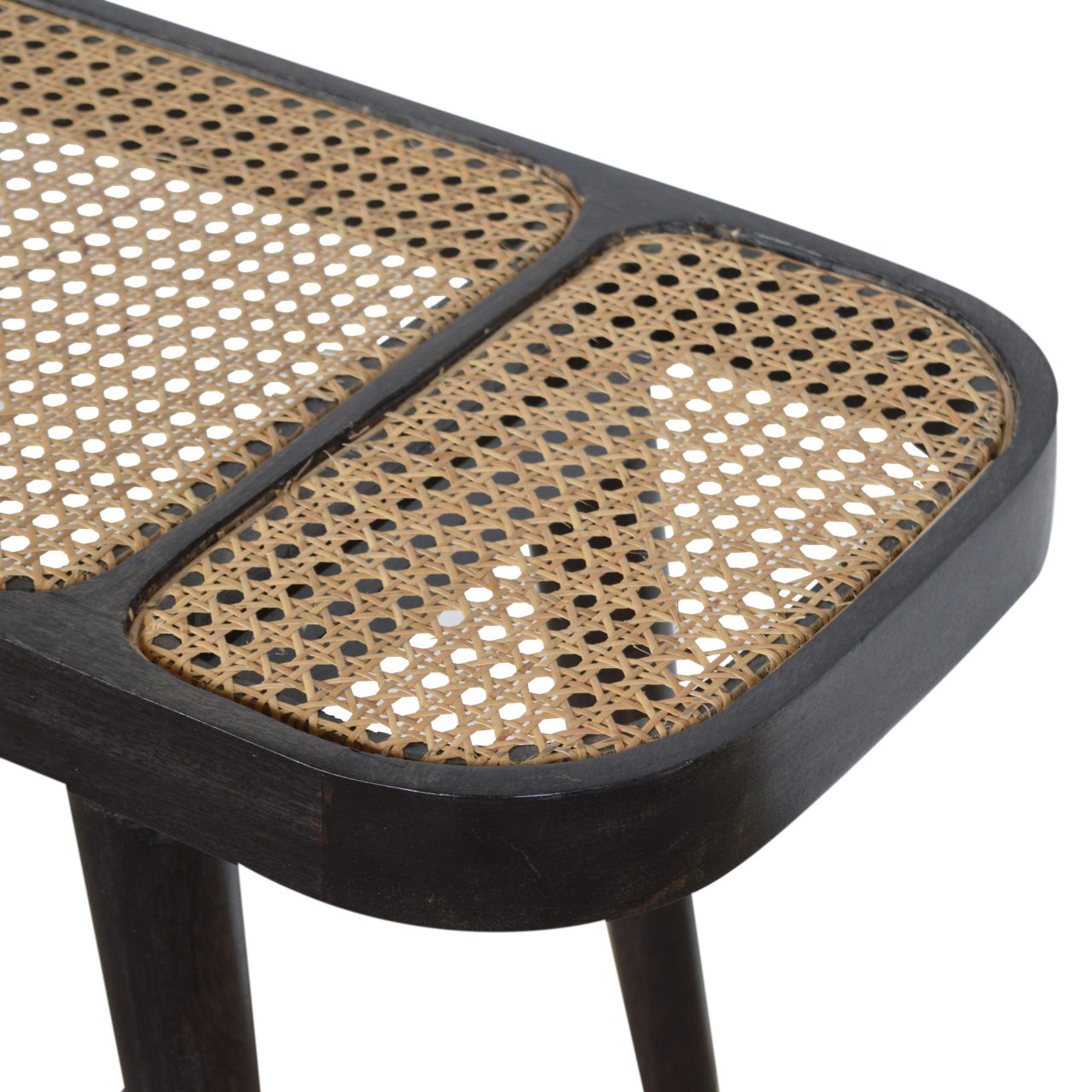 Rattan Console Table in Ash Black