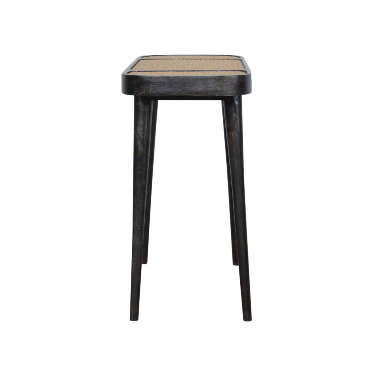 Rattan Console Table in Ash Black