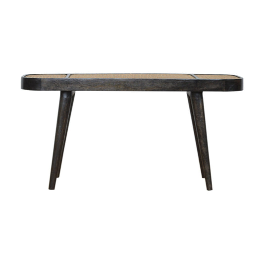 Rattan Bench in Ash Black