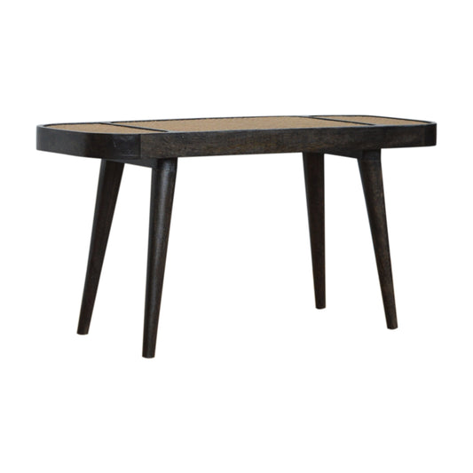 Rattan Bench in Ash Black