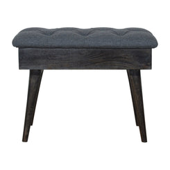 Tweed Storage Bench in Black