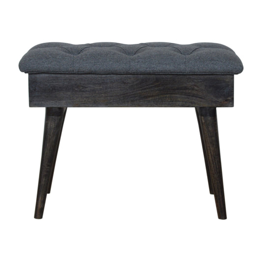 Tweed Storage Bench in Black