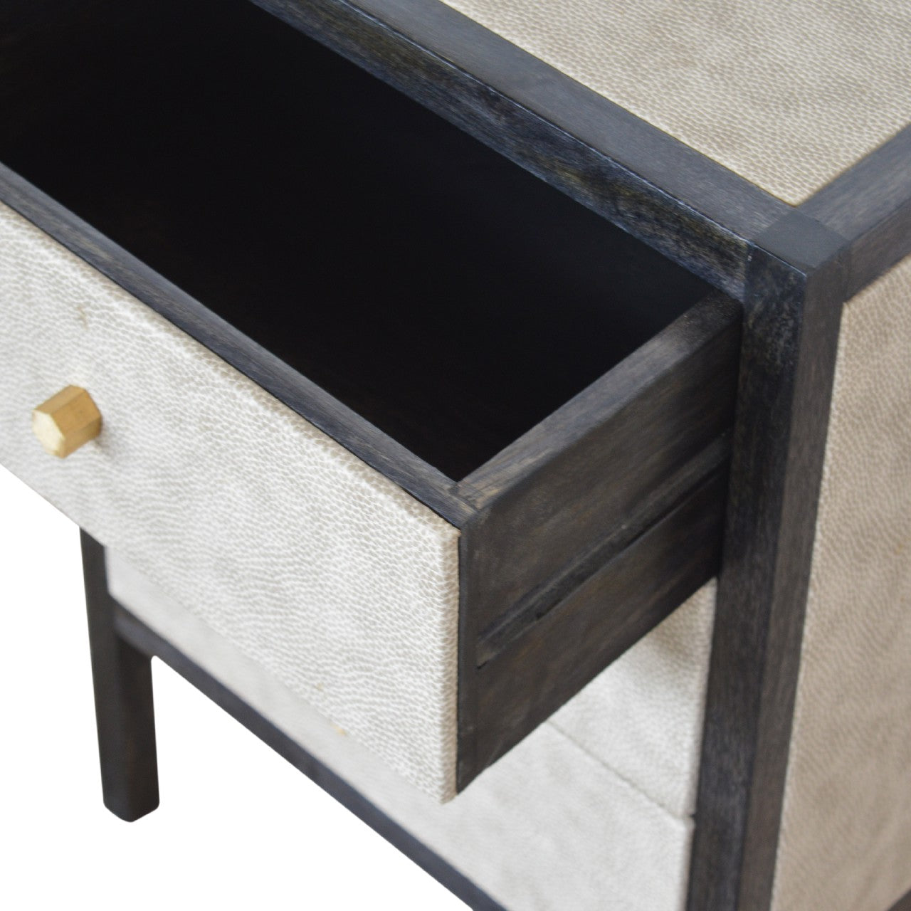 Faux Leather Bedside Table