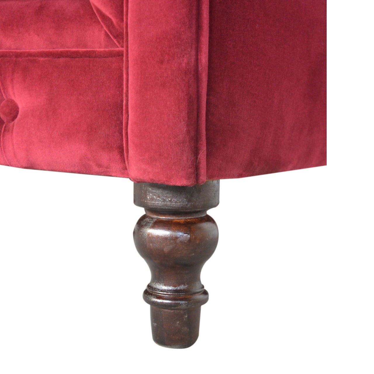 Chesterfield Wine Red Velvet Loveseat
