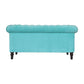 Chesterfield Aqua Velvet Loveseat